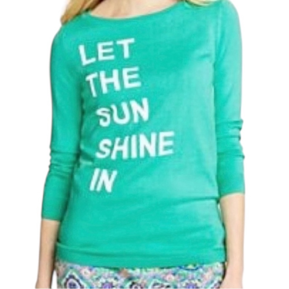 Talbots Seafoam Green Sun Shine In Long Sleeve Intarsia Sweater XL